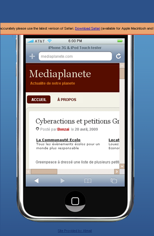 Tester son site sur un iphone